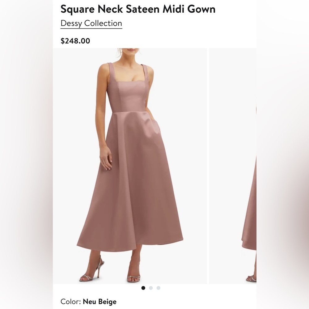 Dessy collection Sateen Midi Gown